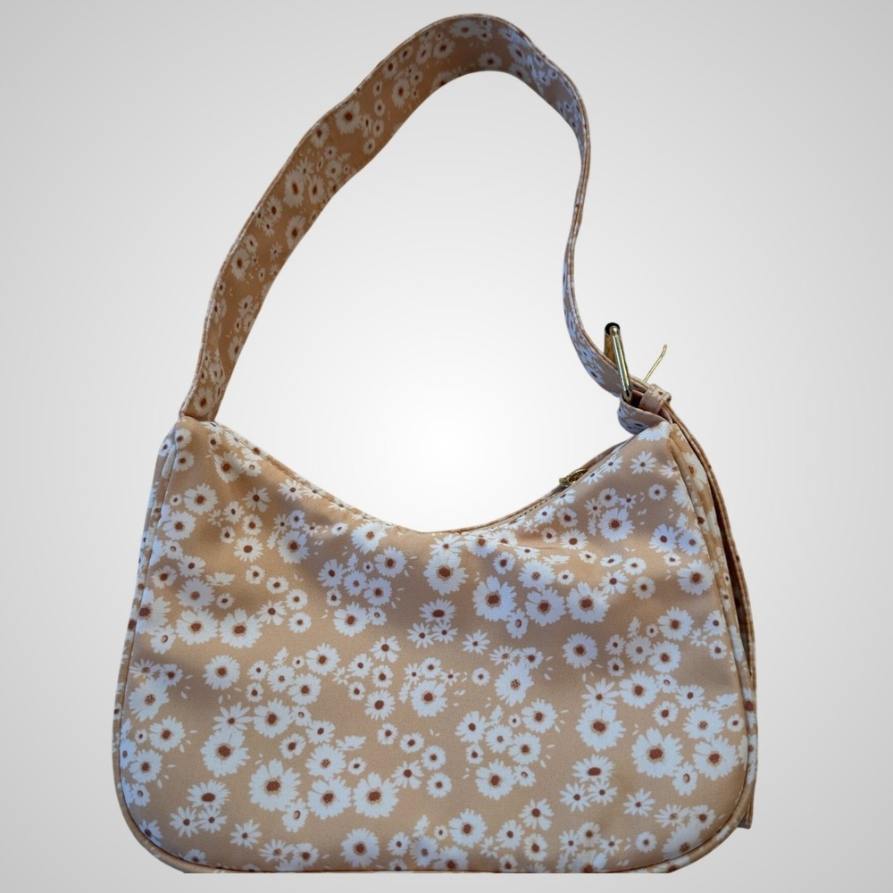 Wild Fable Peach Daisy Floral Shoulder Bag Gold Hardware Y2K Style Purse